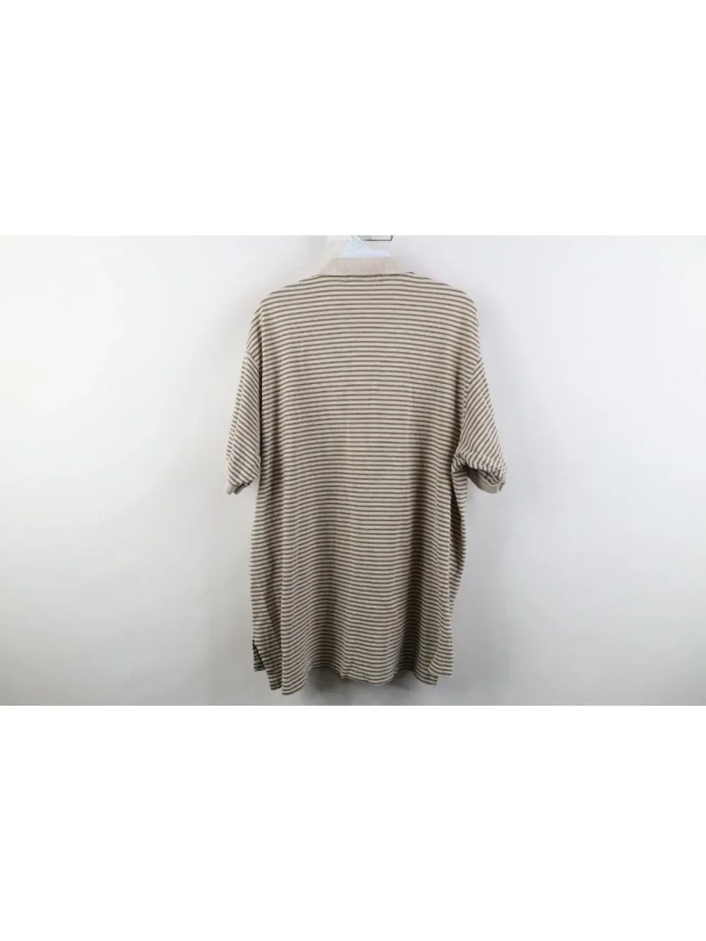 Vintage 90s Ralph Lauren Mens Large Distressed Striped Knit Golf Polo Shirt